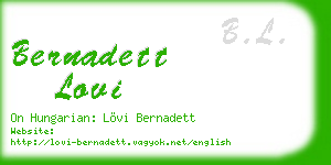 bernadett lovi business card